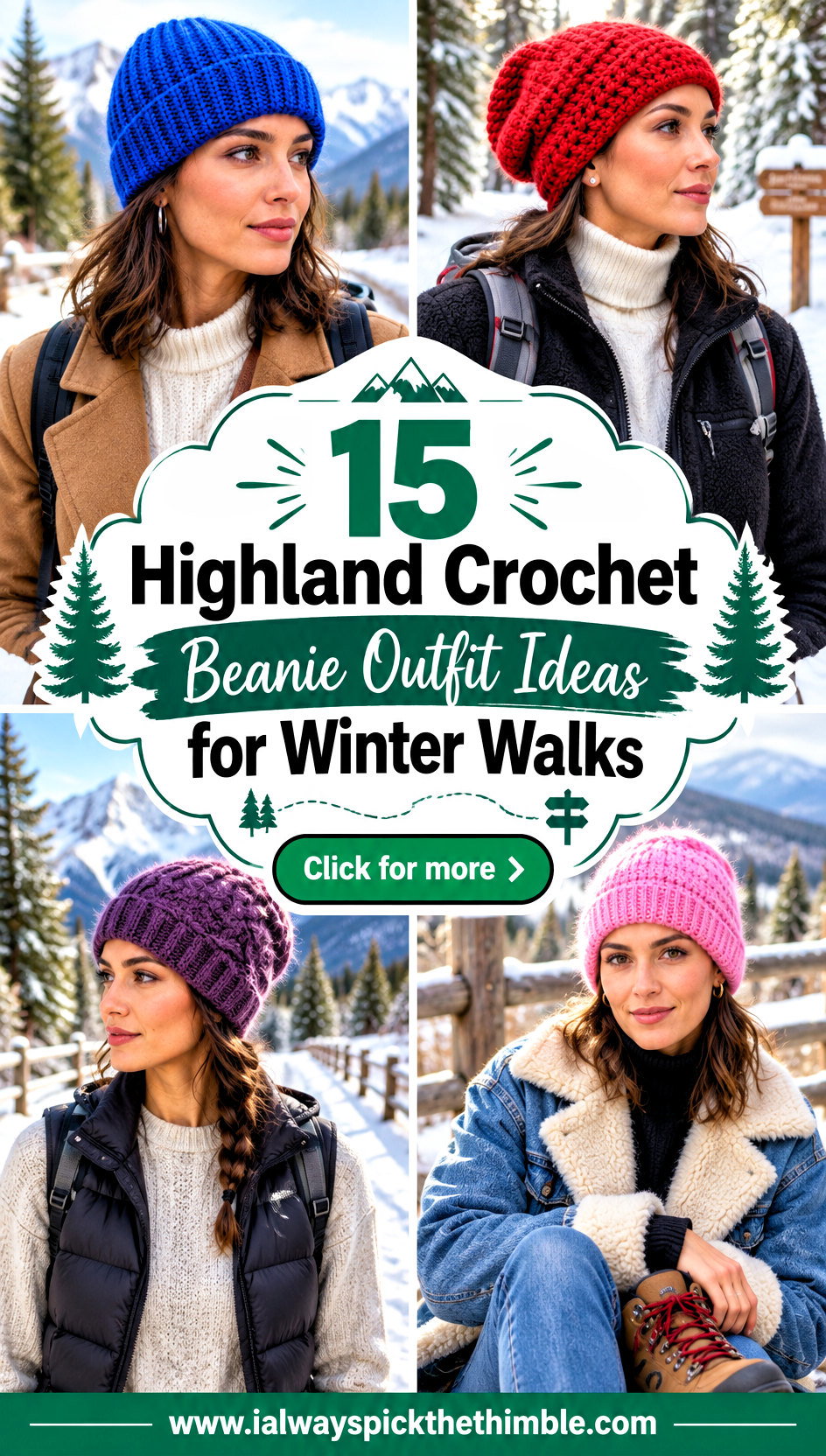 15 Highland Crochet Beanie Outfit Ideas for Winter Walks - 15 Highland Crochet Beanie Outfit Ideas for Winter Walks