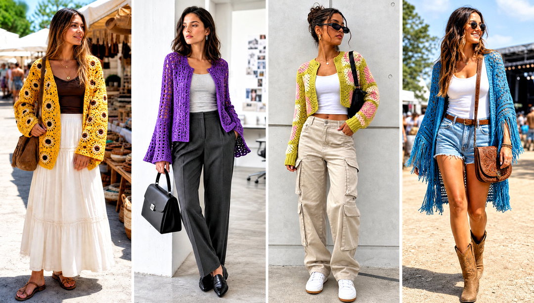 15 Hippie Crochet Cardigan Outfit Ideas for Boho Layers