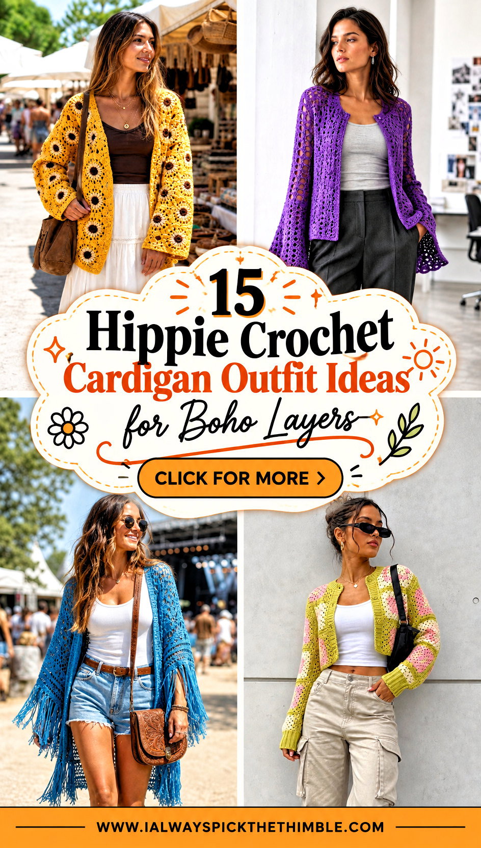 15 Hippie Crochet Cardigan Outfit Ideas for Boho Layers - 15 Hippie Crochet Cardigan Outfit Ideas for Boho Layers