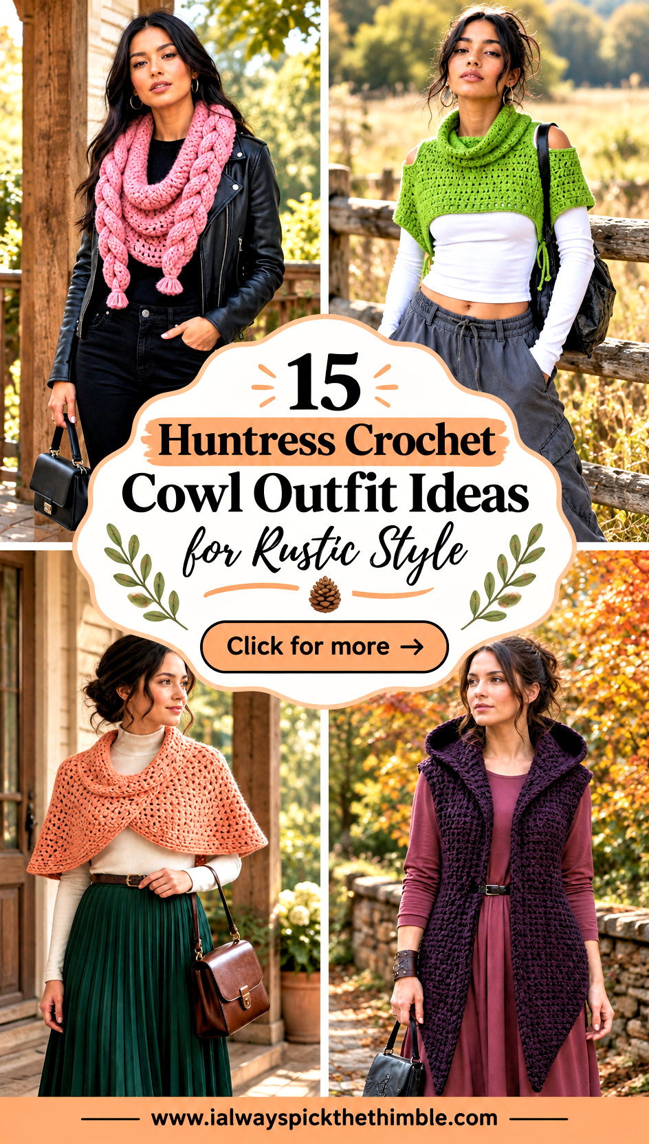 15 Huntress Crochet Cowl Outfit Ideas for Rustic Style - 15 Huntress Crochet Cowl Outfit Ideas for Rustic Style