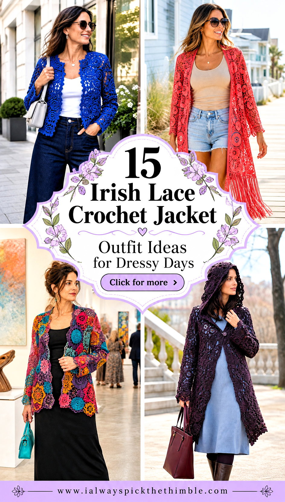 15 Irish Lace Crochet Jacket Outfit Ideas for Dressy Days - 15 Irish Lace Crochet Jacket Outfit Ideas for Dressy Days