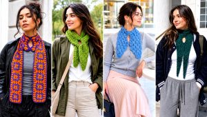 15 Key Hole Crochet Scarf Outfit Ideas for Layered Looks