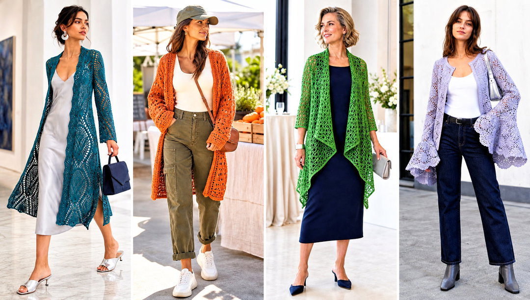 15 Lacy Crochet Cardigan Outfit Ideas for Easy Transitions