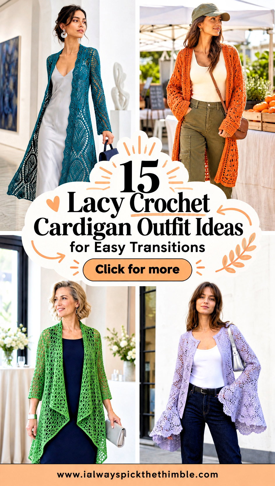 15 Lacy Crochet Cardigan Outfit Ideas for Easy Transitions - 15 Lacy Crochet Cardigan Outfit Ideas for Easy Transitions