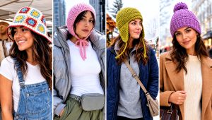 15 Ladies Crochet Hat Outfit Ideas for Chilly Mornings