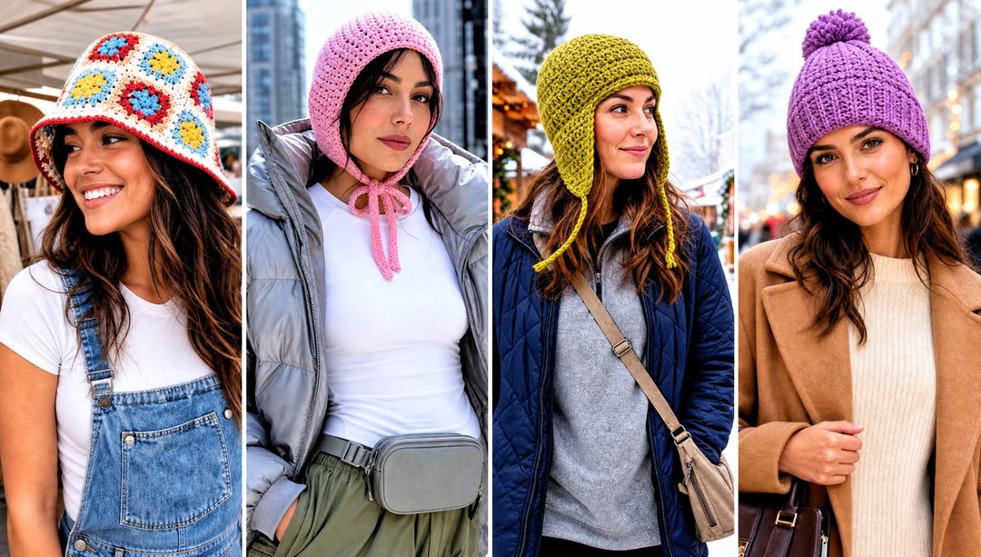 15 Ladies Crochet Hat Outfit Ideas for Chilly Mornings