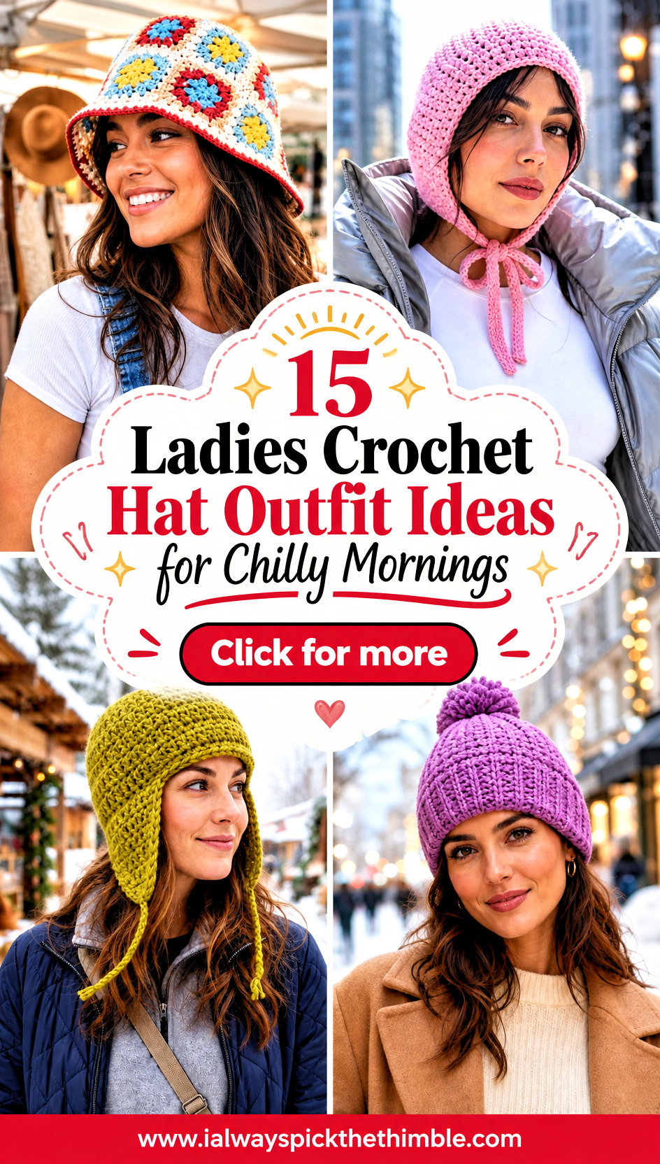 15 Ladies Crochet Hat Outfit Ideas for Chilly Mornings - 15 Ladies Crochet Hat Outfit Ideas for Chilly Mornings