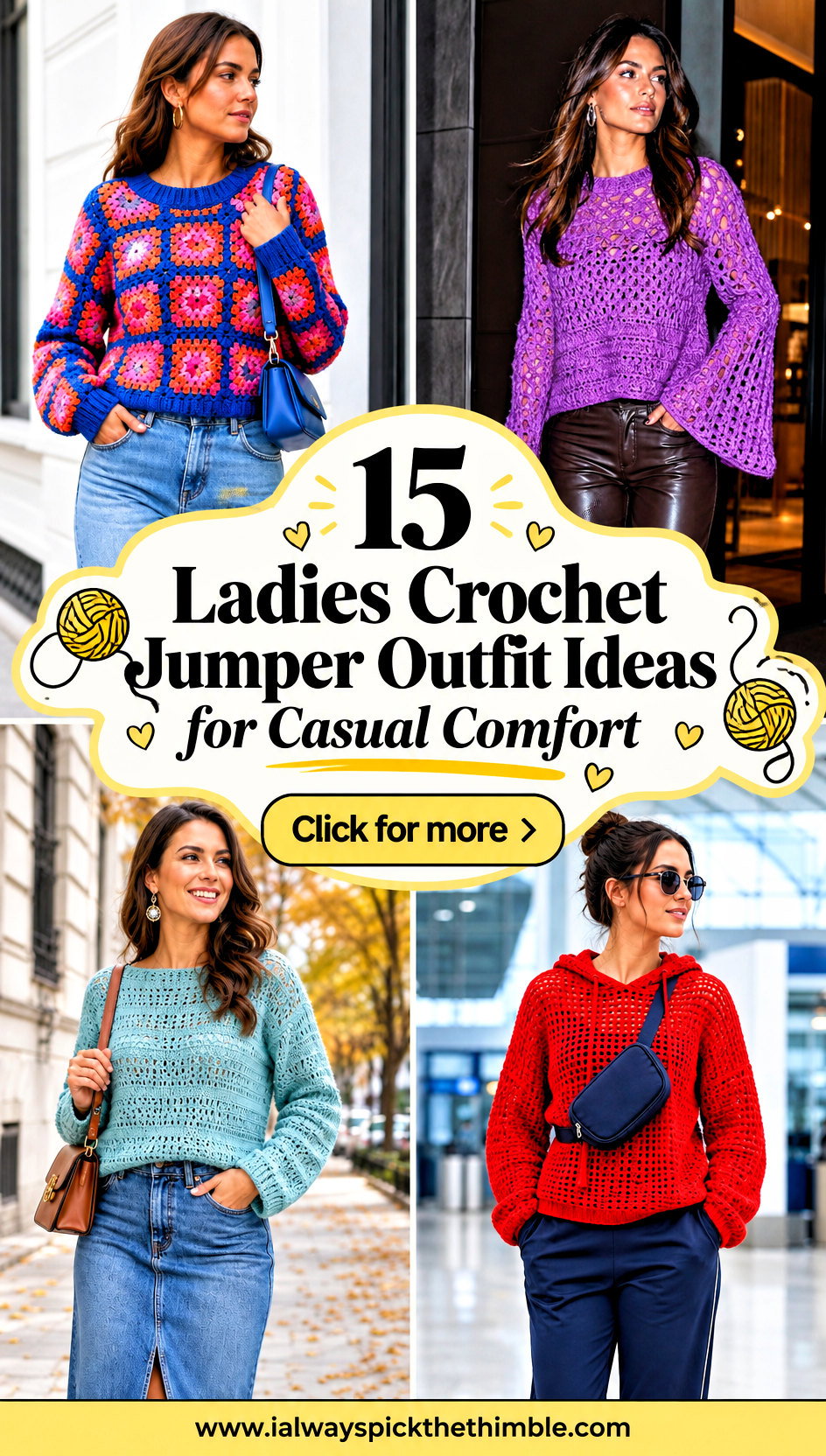 15 Ladies Crochet Jumper Outfit Ideas for Casual Comfort - 15 Ladies Crochet Jumper Outfit Ideas for Casual Comfort