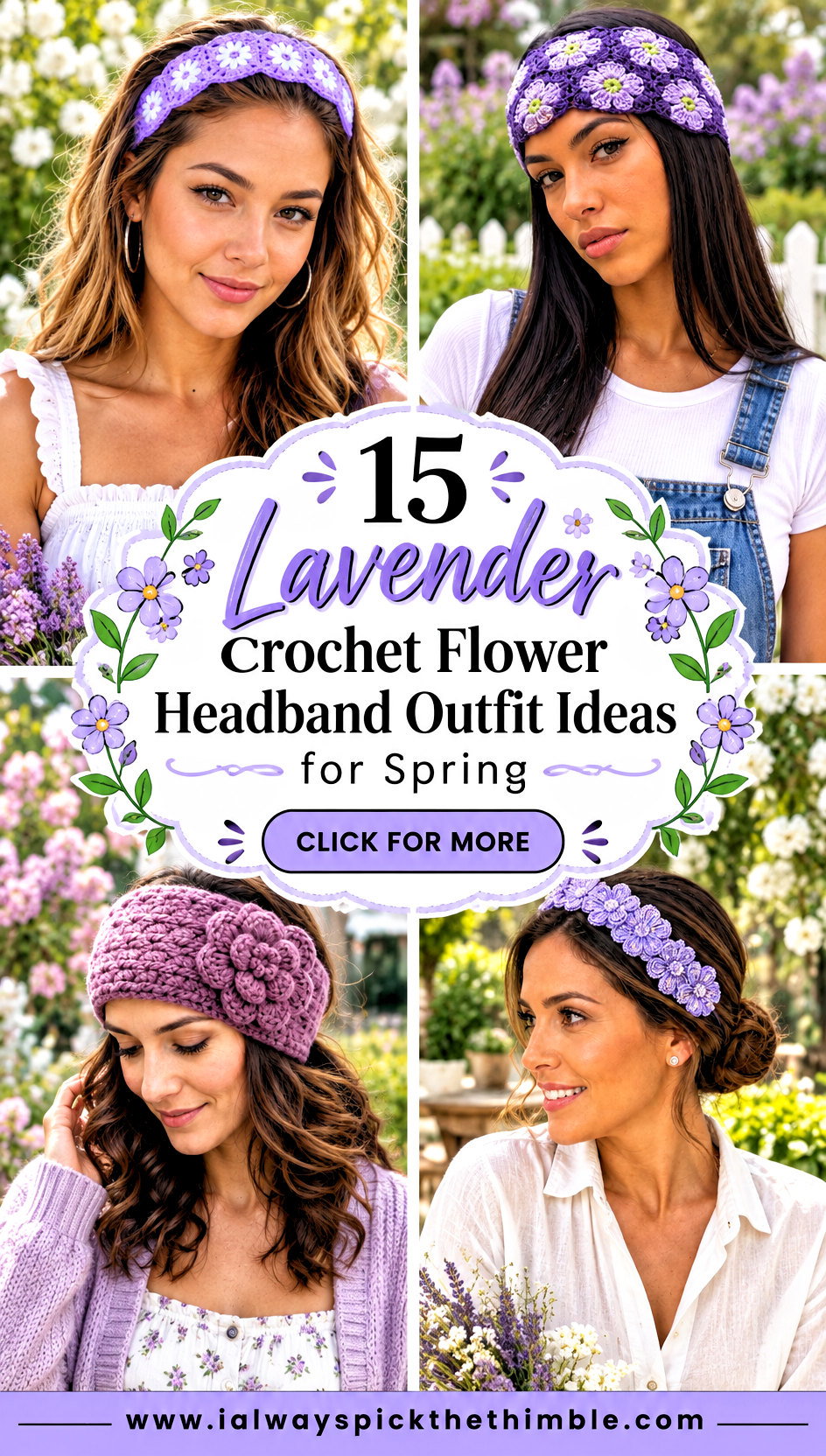 15 Lavender Crochet Flower Headband Outfit Ideas for Spring - 15 Lavender Crochet Flower Headband Outfit Ideas for Spring