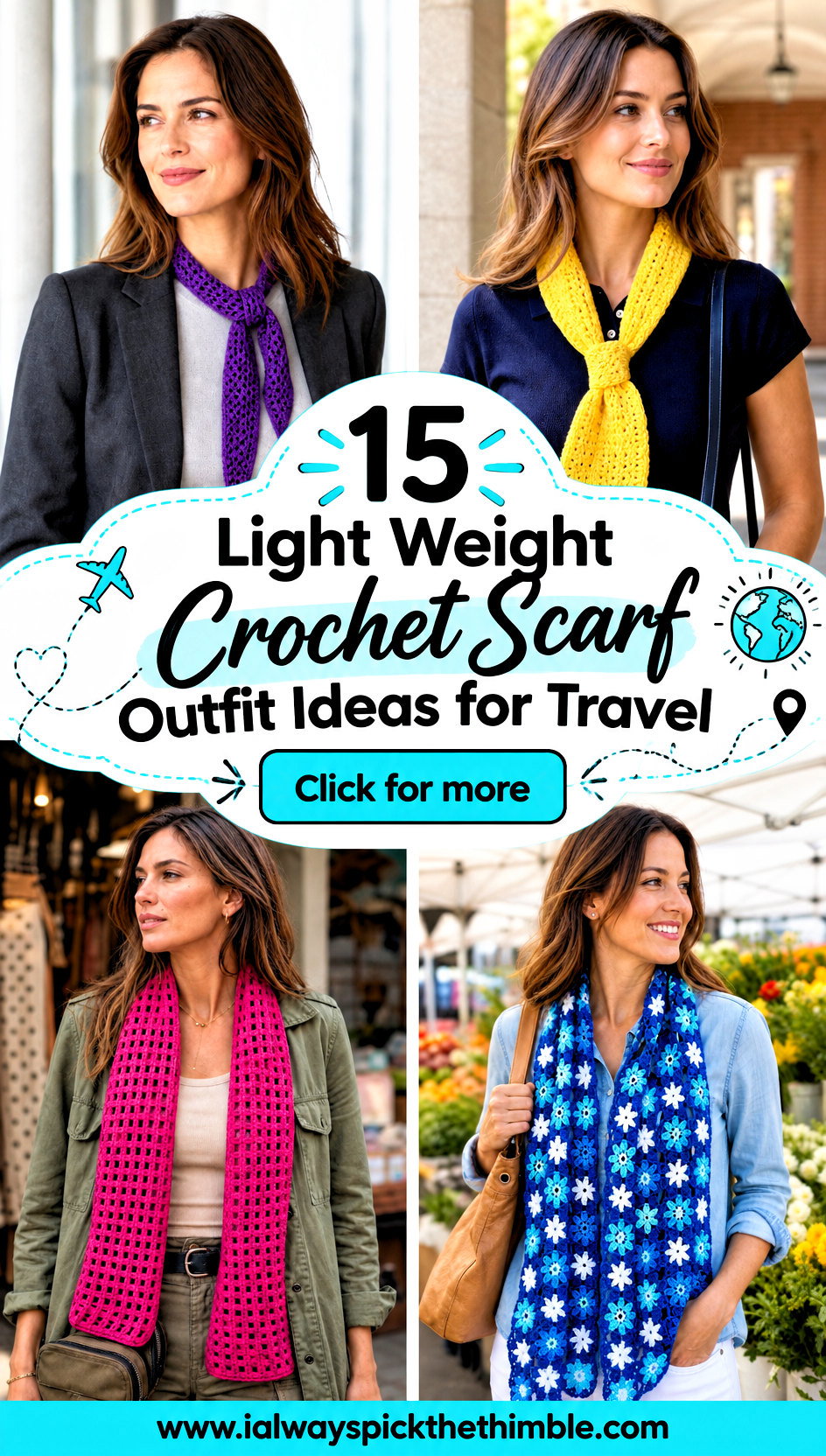 15 Light Weight Crochet Scarf Outfit Ideas for Travel - 15 Light Weight Crochet Scarf Outfit Ideas for Travel