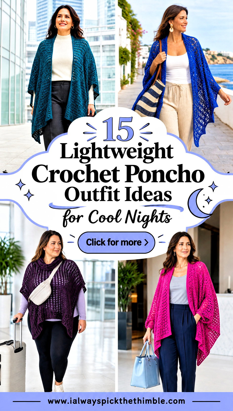 15 Lightweight Crochet Poncho Outfit Ideas for Cool Nights - 15 Lightweight Crochet Poncho Outfit Ideas for Cool Nights