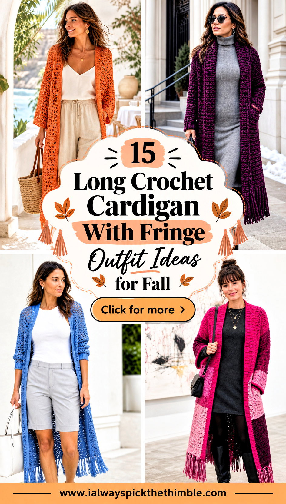 15 Long Crochet Cardigan With Fringe Outfit Ideas for Fall - 15 Long Crochet Cardigan With Fringe Outfit Ideas for Fall