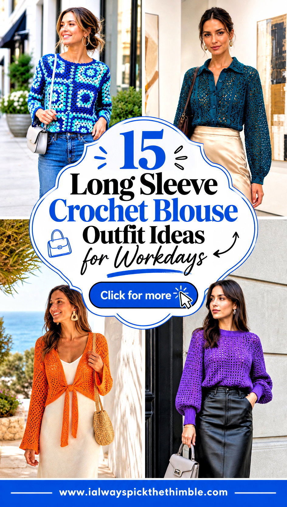 15 Long Sleeve Crochet Blouse Outfit Ideas for Workdays - 15 Long Sleeve Crochet Blouse Outfit Ideas for Workdays