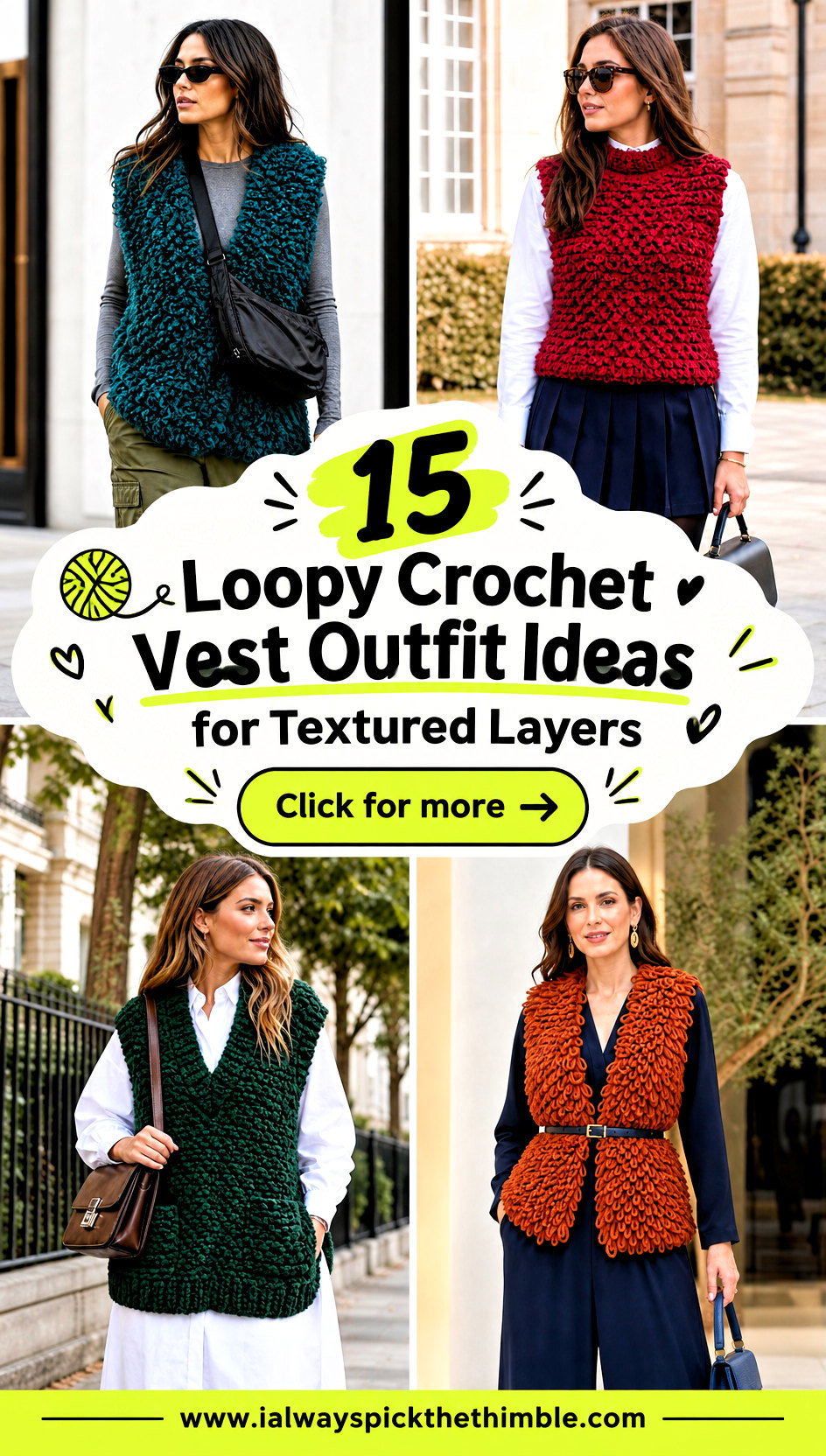 15 Loopy Crochet Vest Outfit Ideas for Textured Layers - 15 Loopy Crochet Vest Outfit Ideas for Textured Layers