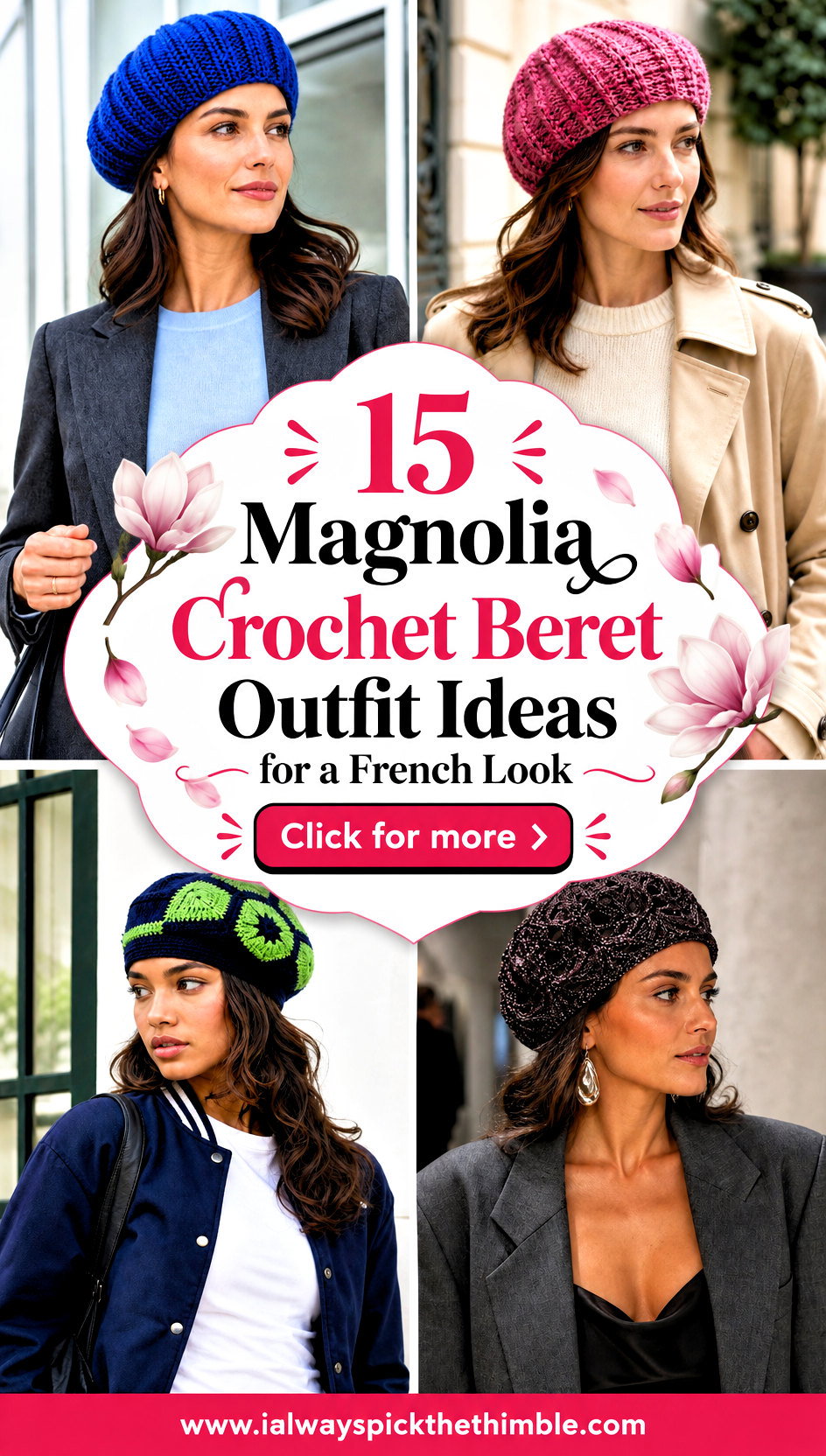 15 Magnolia Crochet Beret Outfit Ideas for a French Look - 15 Magnolia Crochet Beret Outfit Ideas for a French Look