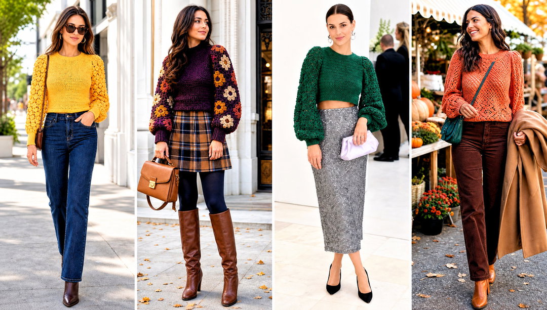 15 Marigold Crochet Sweater Outfit Ideas for Casual Lunches