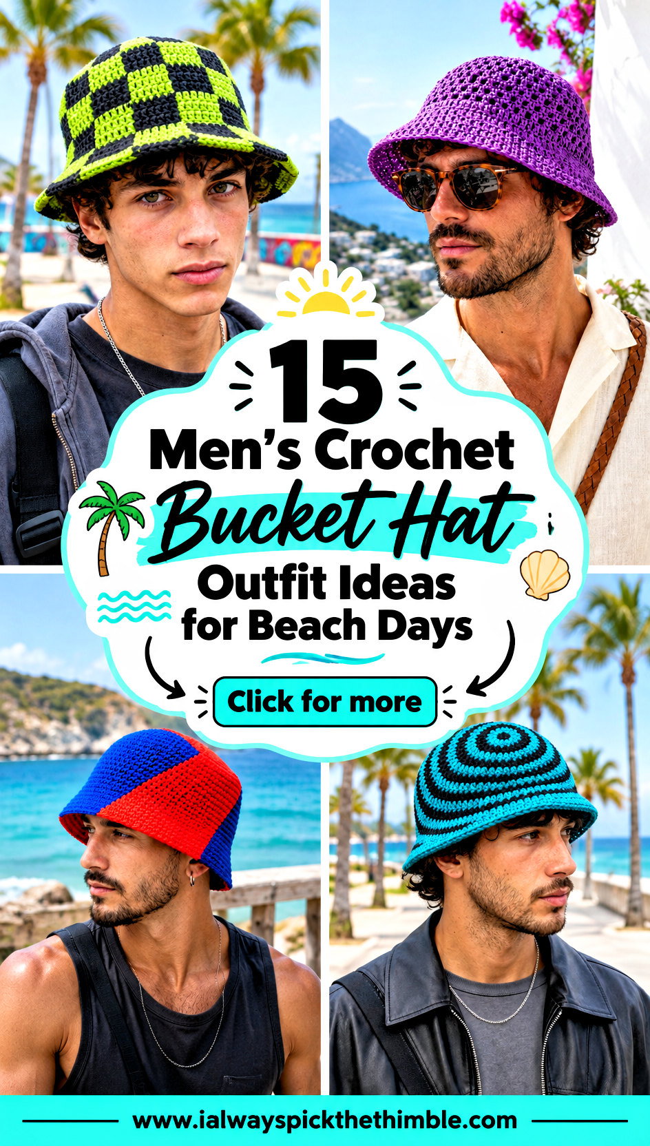 15 Mens Crochet Bucket Hat Outfit Ideas for Beach Days - 15 Men’s Crochet Bucket Hat Outfit Ideas for Beach Days