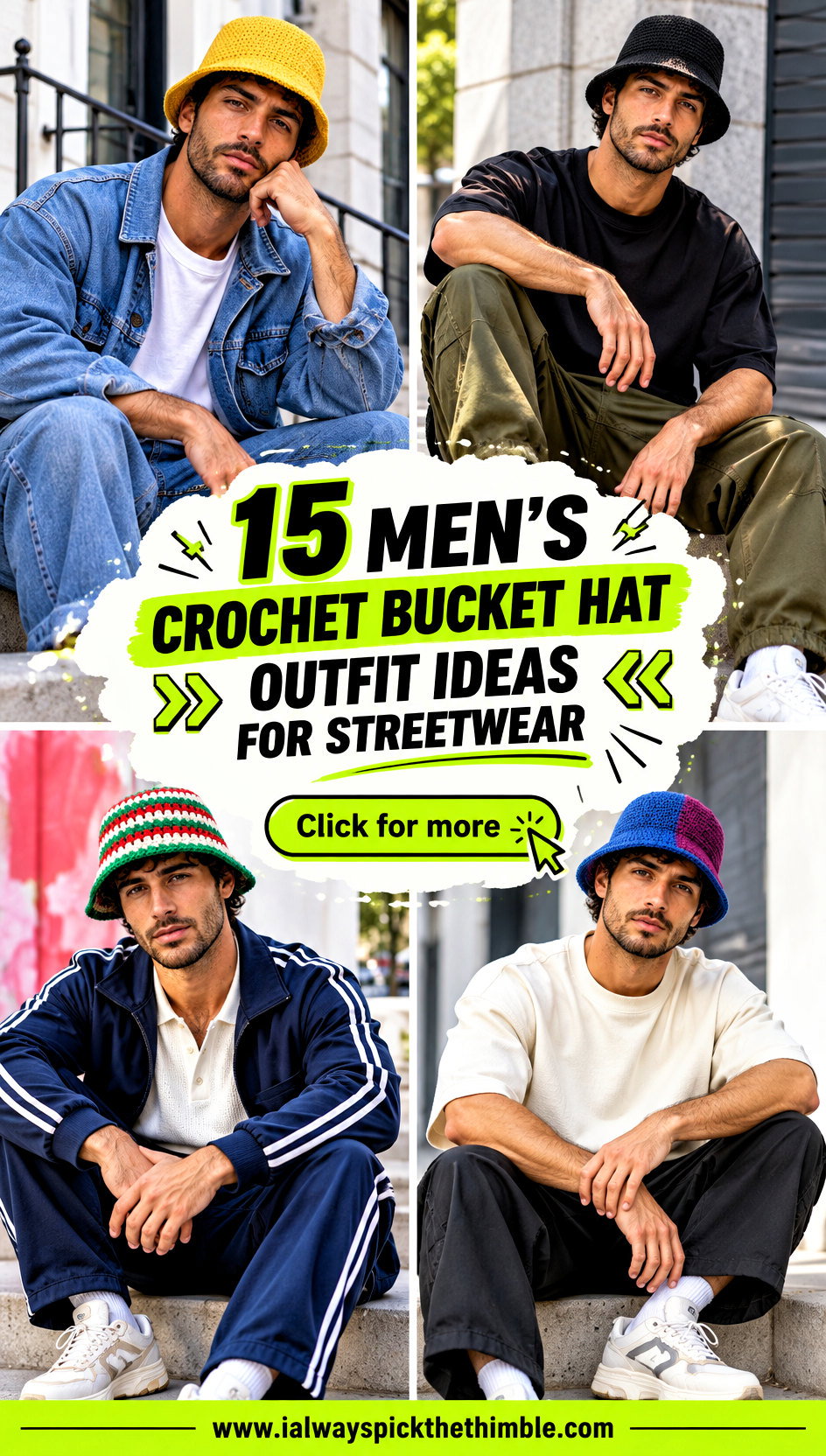 15 Mens Crochet Bucket Hat Outfit Ideas for Streetwear - 15 Men’s Crochet Bucket Hat Outfit Ideas for Streetwear