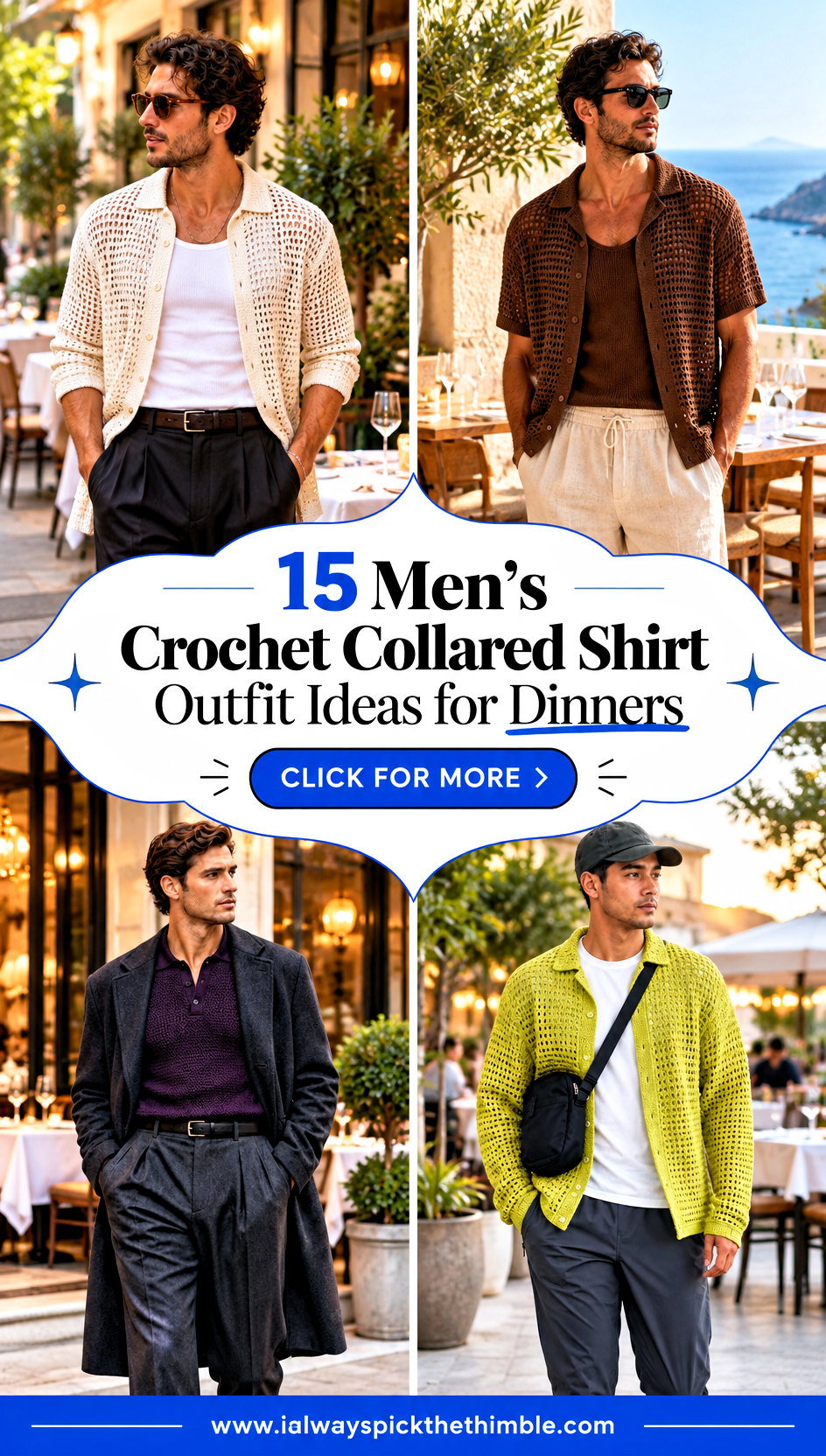 15 Mens Crochet Collared Shirt Outfit Ideas for Dinners - 15 Men’s Crochet Collared Shirt Outfit Ideas for Dinners