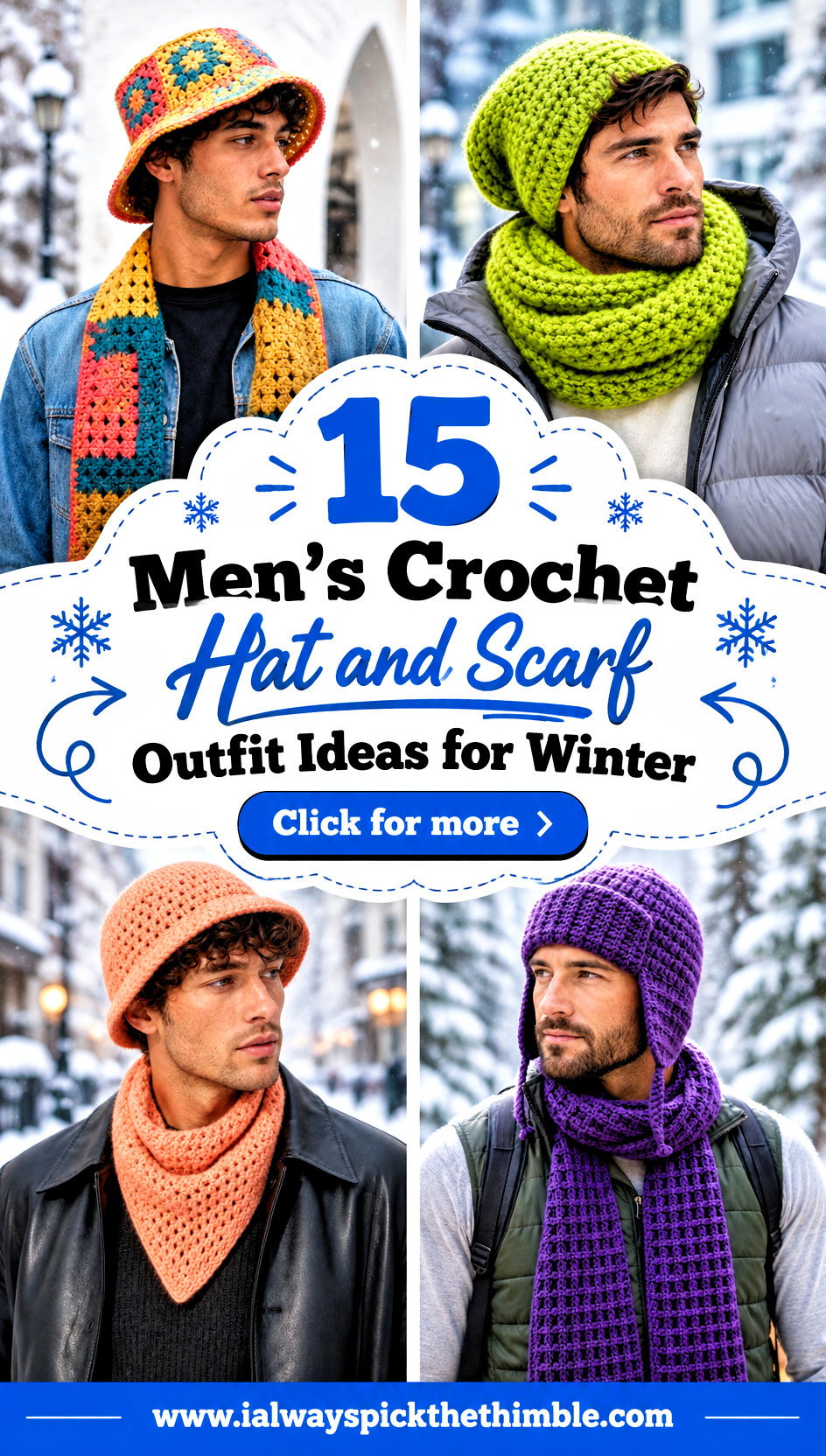 15 Mens Crochet Hat and Scarf Outfit Ideas for Winter - 15 Men’s Crochet Hat and Scarf Outfit Ideas for Winter