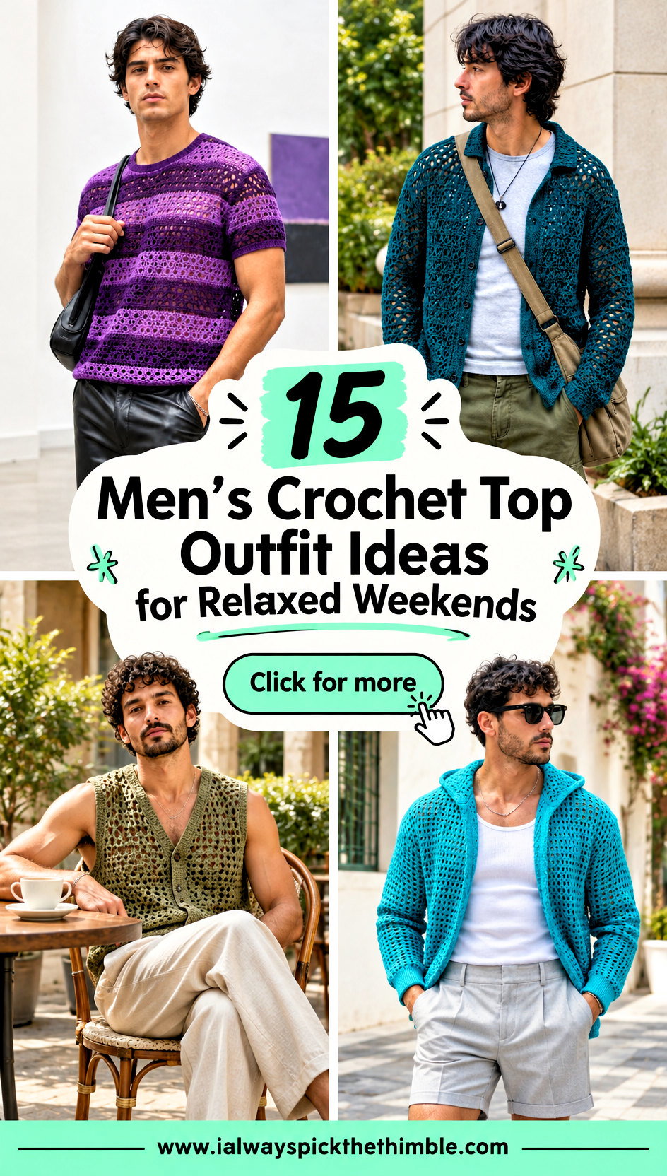 15 Mens Crochet Top Outfit Ideas for Relaxed Weekends - 15 Men’s Crochet Top Outfit Ideas for Relaxed Weekends