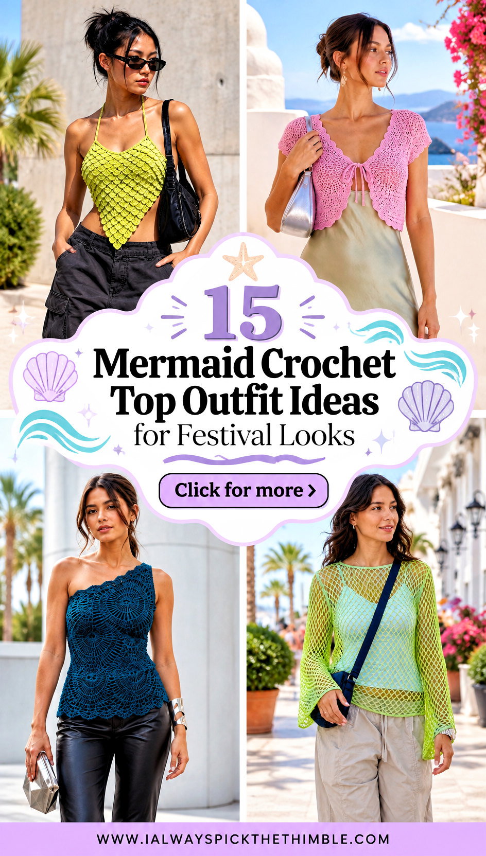 15 Mermaid Crochet Top Outfit Ideas for Festival Looks - 15 Mermaid Crochet Top Outfit Ideas for Festival Looks