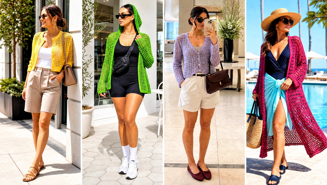 15 Mid Summer Crochet Cardigan Outfit Ideas for Warm Days