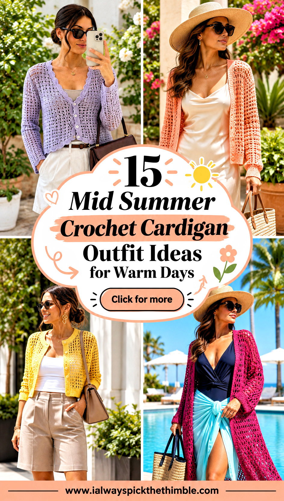 15 Mid Summer Crochet Cardigan Outfit Ideas for Warm Days - 15 Mid Summer Crochet Cardigan Outfit Ideas for Warm Days