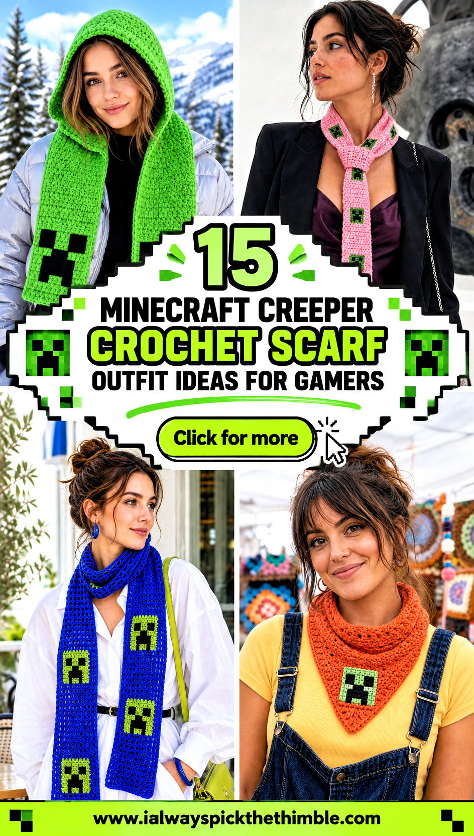 15 Minecraft Creeper Crochet Scarf Outfit Ideas for Gamers - 15 Minecraft Creeper Crochet Scarf Outfit Ideas for Gamers
