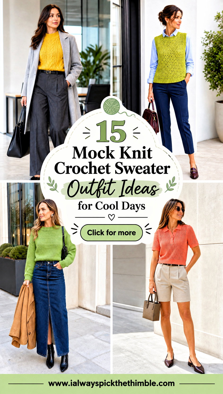 15 Mock Knit Crochet Sweater Outfit Ideas for Cool Days - 15 Mock Knit Crochet Sweater Outfit Ideas for Cool Days