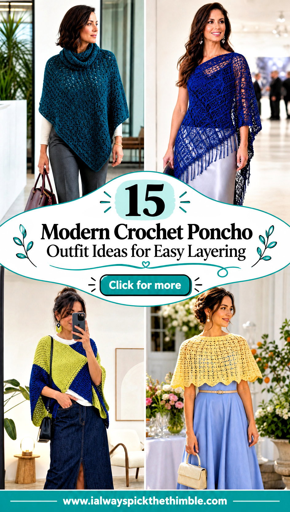 15 Modern Crochet Poncho Outfit Ideas for Easy Layering - 15 Modern Crochet Poncho Outfit Ideas for Easy Layering