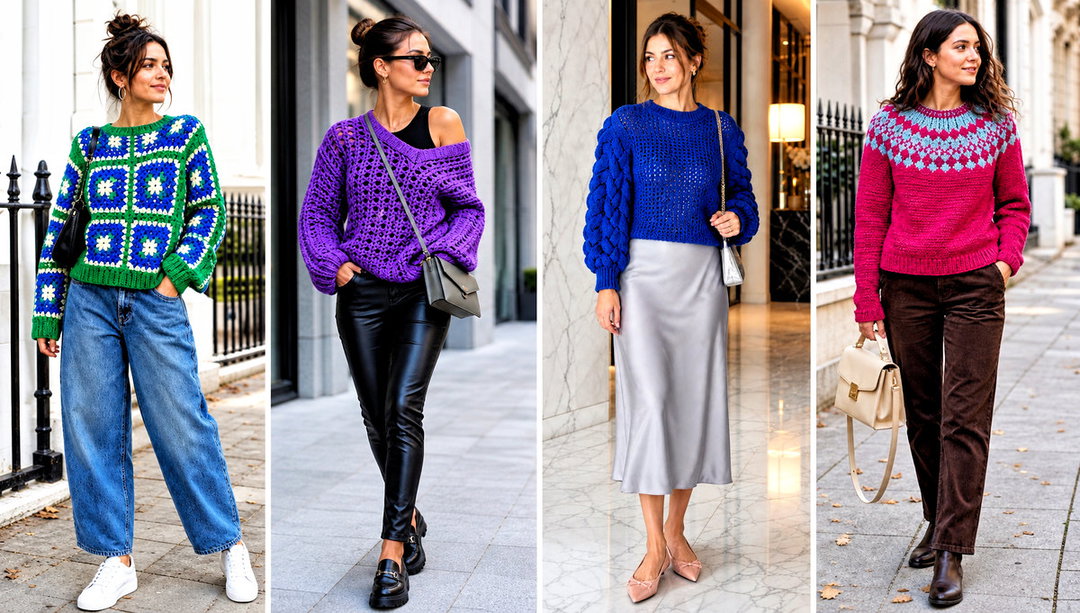 15 Modern Crochet Sweater Outfit Ideas for Casual Days