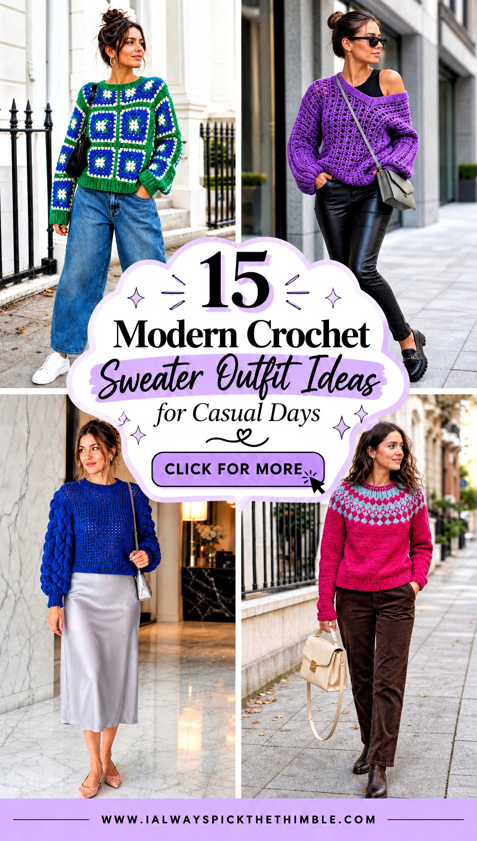 15 Modern Crochet Sweater Outfit Ideas for Casual Days - 15 Modern Crochet Sweater Outfit Ideas for Casual Days
