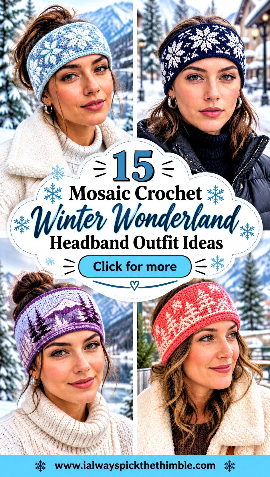 15 Mosaic Crochet Winter Wonderland Headband Outfit Ideas - 15 Mosaic Crochet Winter Wonderland Headband Outfit Ideas