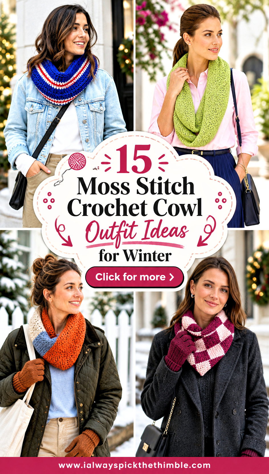 15 Moss Stitch Crochet Cowl Outfit Ideas for Winter - 15 Moss Stitch Crochet Cowl Outfit Ideas for Winter