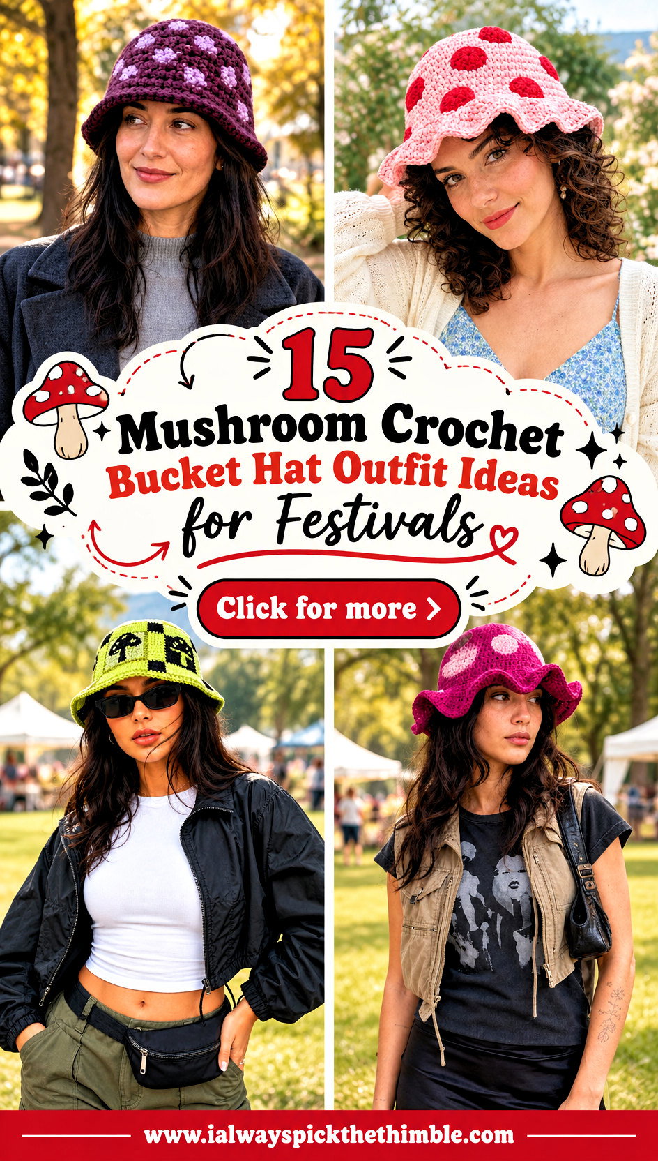 15 Mushroom Crochet Bucket Hat Outfit Ideas for Festivals - 15 Mushroom Crochet Bucket Hat Outfit Ideas for Festivals