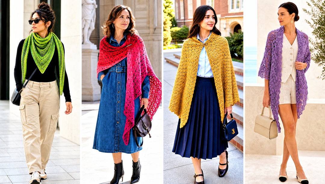 15 Never Ending Crochet Shawl Outfit Ideas for Cool Nights