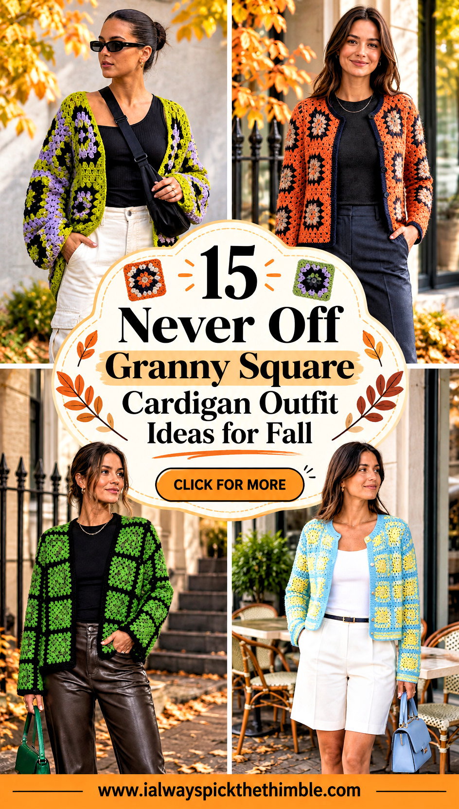 15 Never Off Granny Square Cardigan Outfit Ideas for Fall - 15 Never Off Granny Square Cardigan Outfit Ideas for Fall