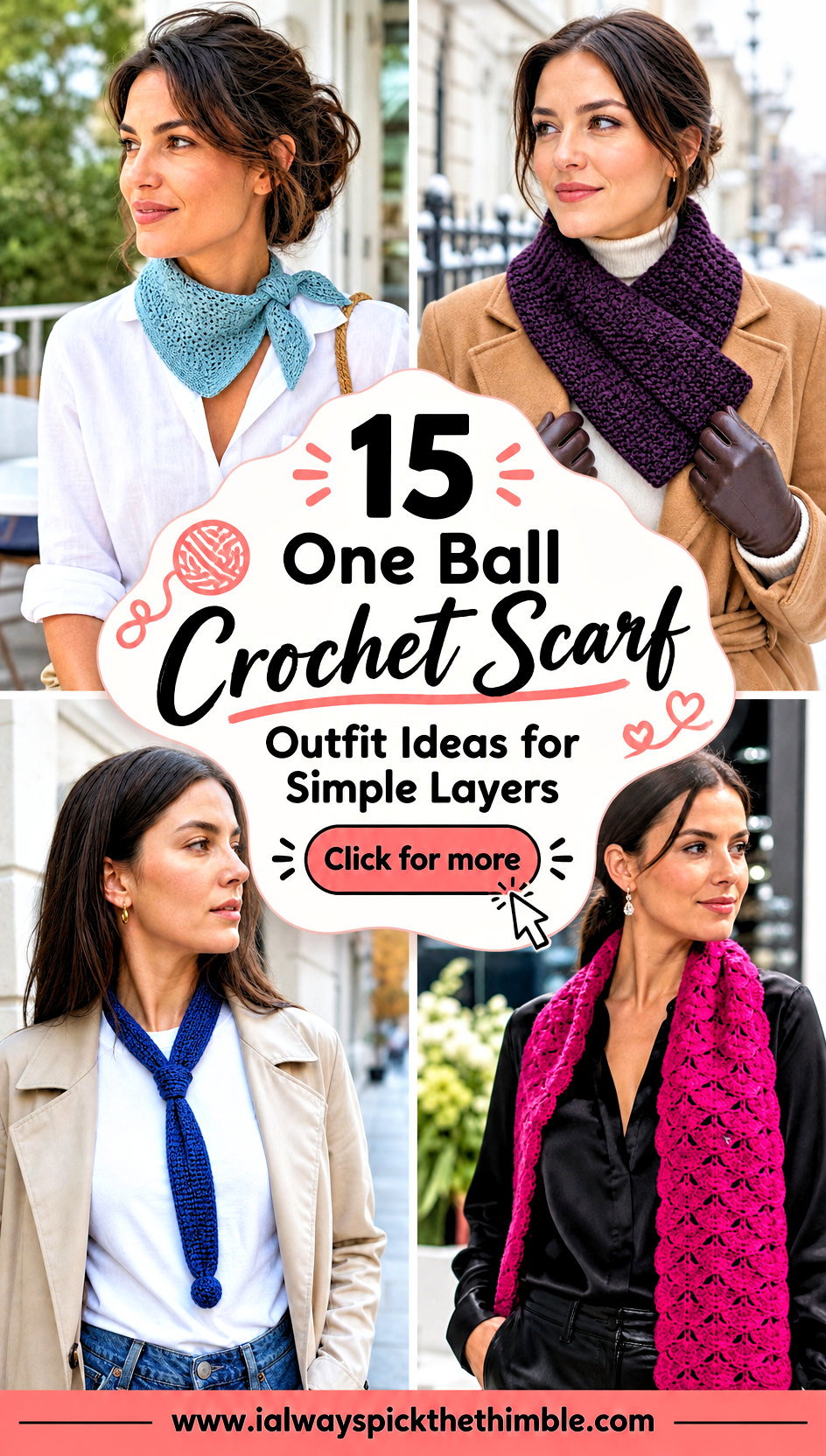 15 One Ball Crochet Scarf Outfit Ideas for Simple Layers - 15 One Ball Crochet Scarf Outfit Ideas for Simple Layers