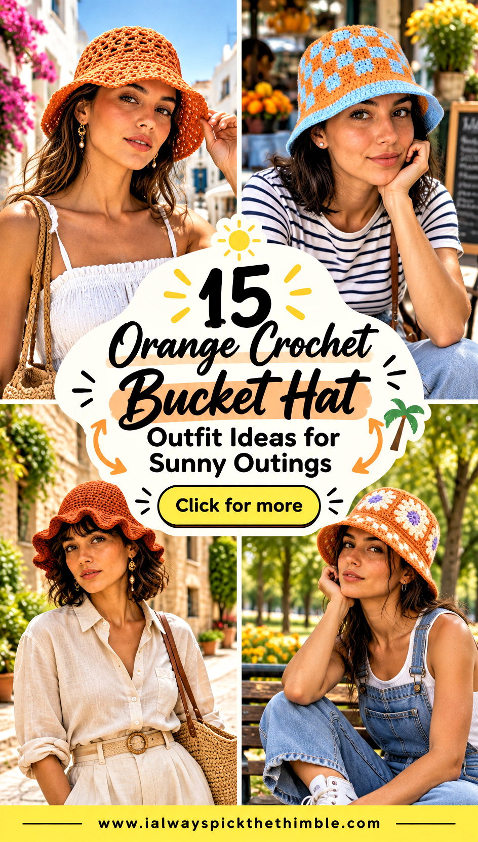 15 Orange Crochet Bucket Hat Outfit Ideas for Sunny Outings - 15 Orange Crochet Bucket Hat Outfit Ideas for Sunny Outings
