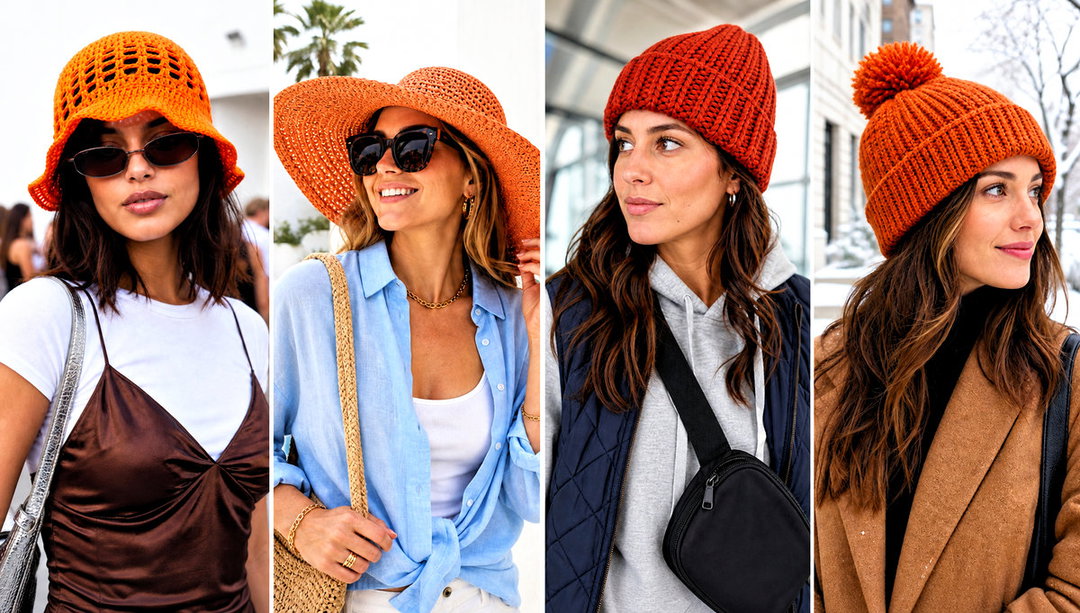 15 Orange Crochet Hat Outfit Ideas for Weekend Getaways