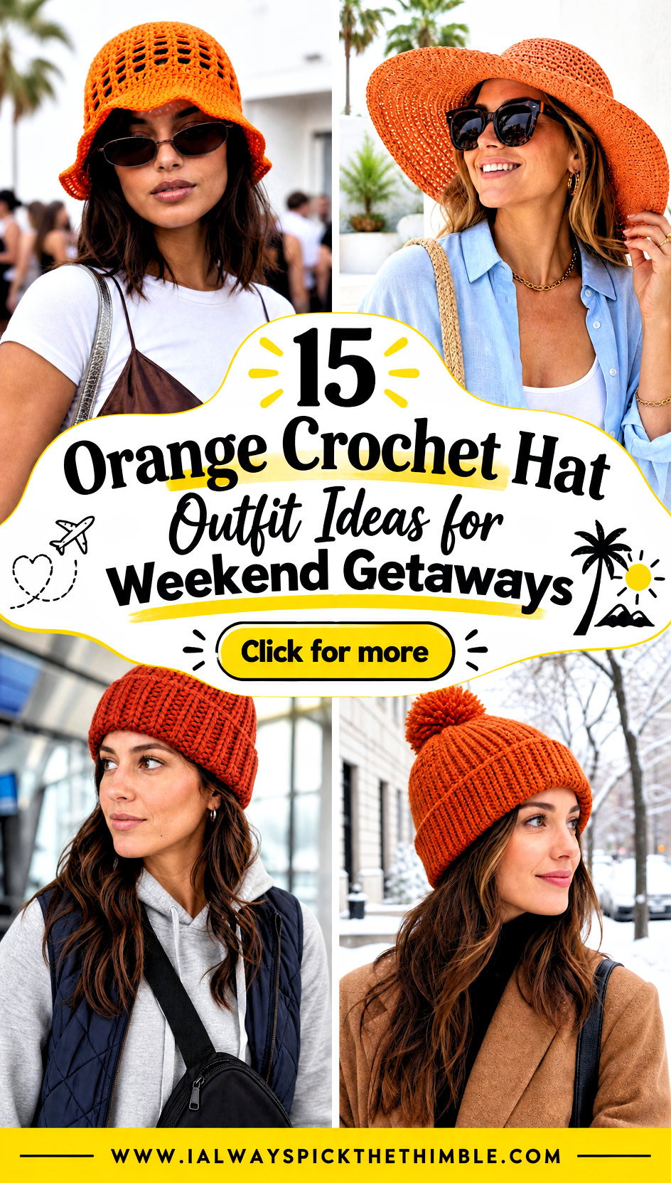 15 Orange Crochet Hat Outfit Ideas for Weekend Getaways - 15 Orange Crochet Hat Outfit Ideas for Weekend Getaways
