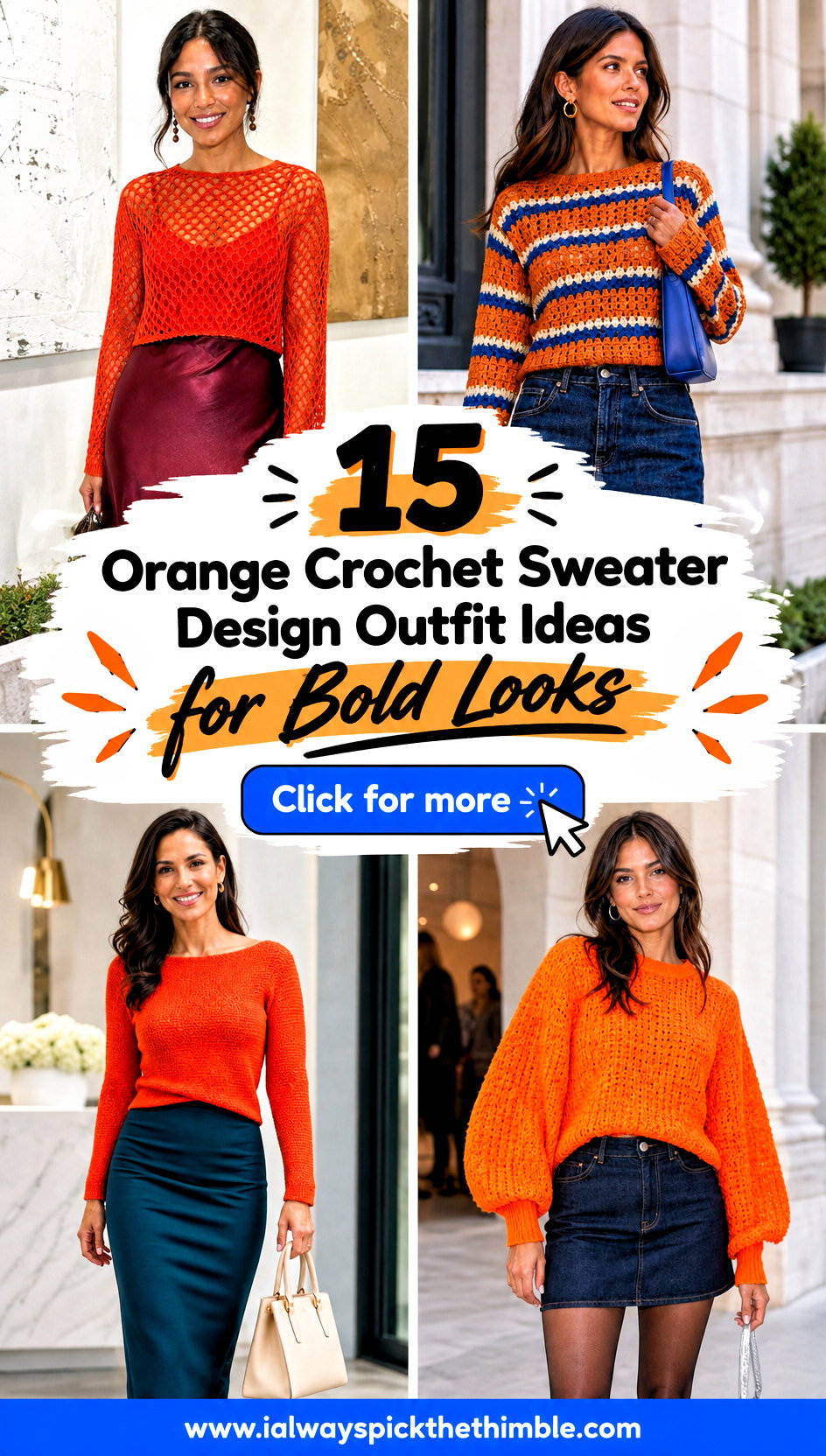 15 Orange Crochet Sweater Design Outfit Ideas for Bold Looks - 15 Orange Crochet Sweater Design Outfit Ideas for Bold Looks