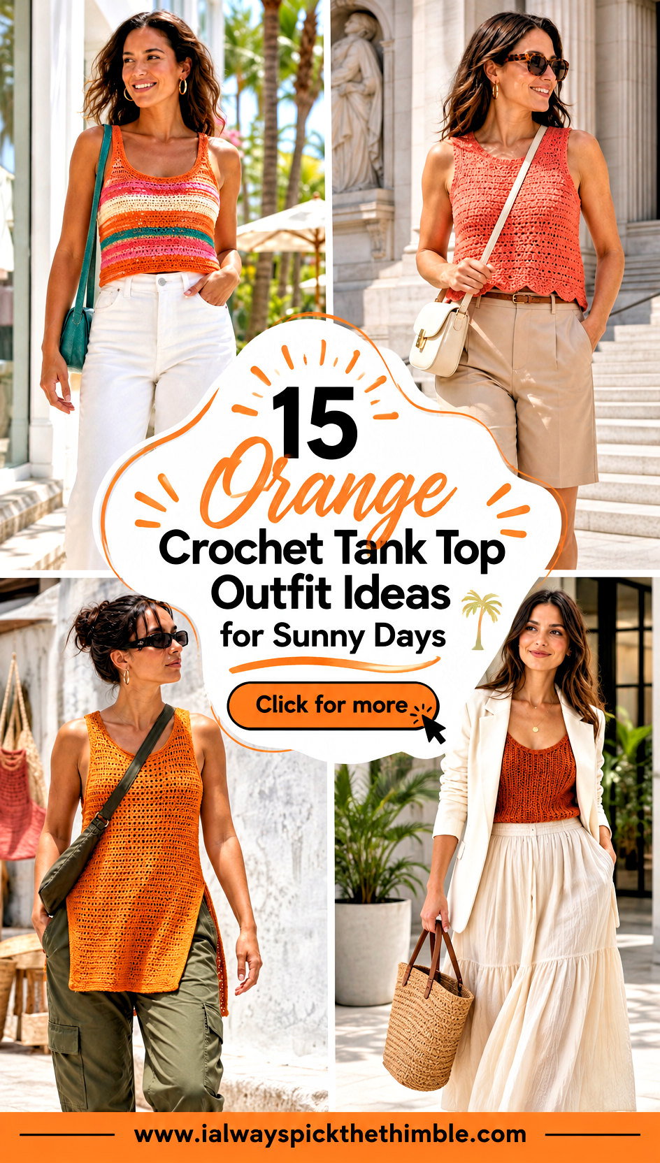 15 Orange Crochet Tank Top Outfit Ideas for Sunny Days - 15 Orange Crochet Tank Top Outfit Ideas for Sunny Days