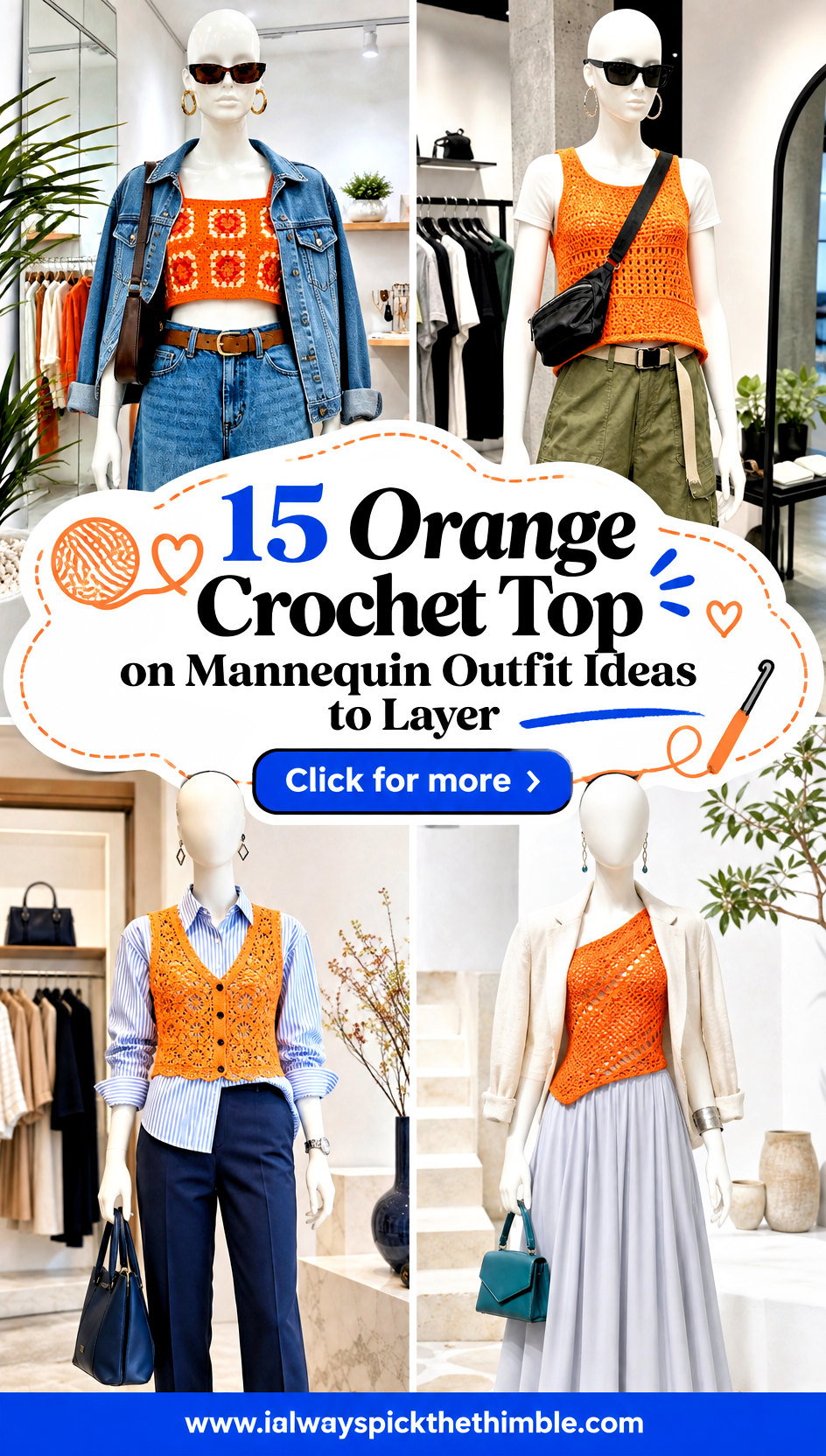 15 Orange Crochet Top on Mannequin Outfit Ideas to Layer - 15 Orange Crochet Top on Mannequin Outfit Ideas to Layer