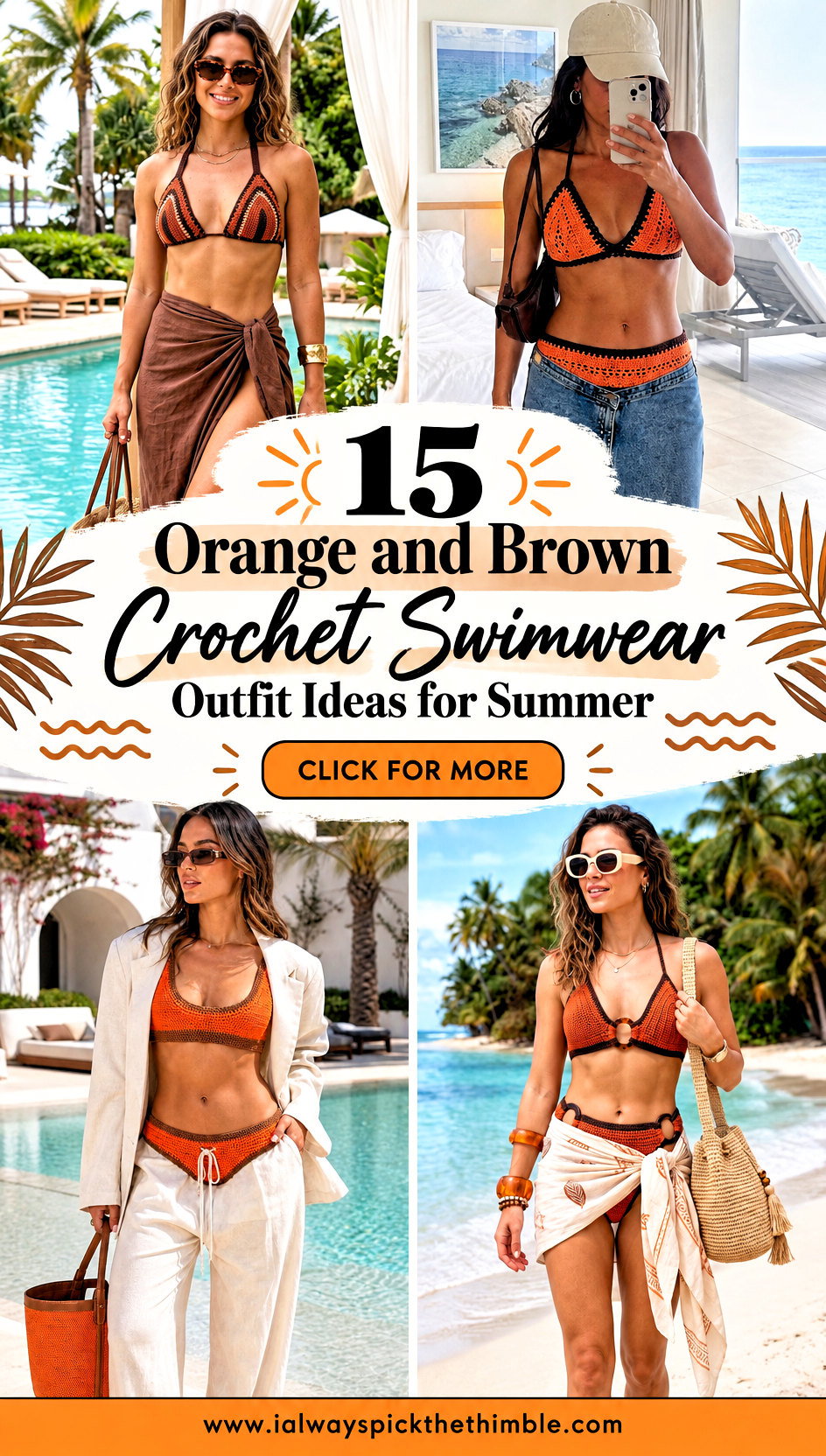 15 Orange and Brown Crochet Swimwear Outfit Ideas for Summer - 15 Orange and Brown Crochet Swimwear Outfit Ideas for Summer
