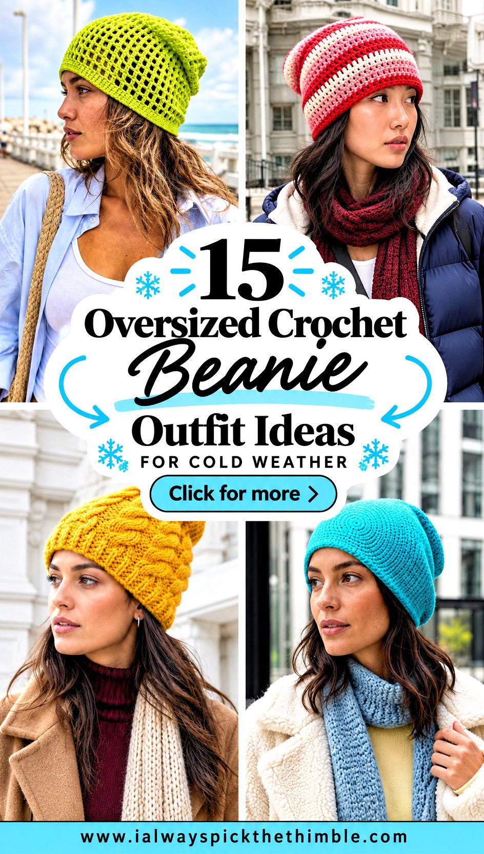 15 Oversized Crochet Beanie Outfit Ideas for Cold Weather - 15 Oversized Crochet Beanie Outfit Ideas for Cold Weather