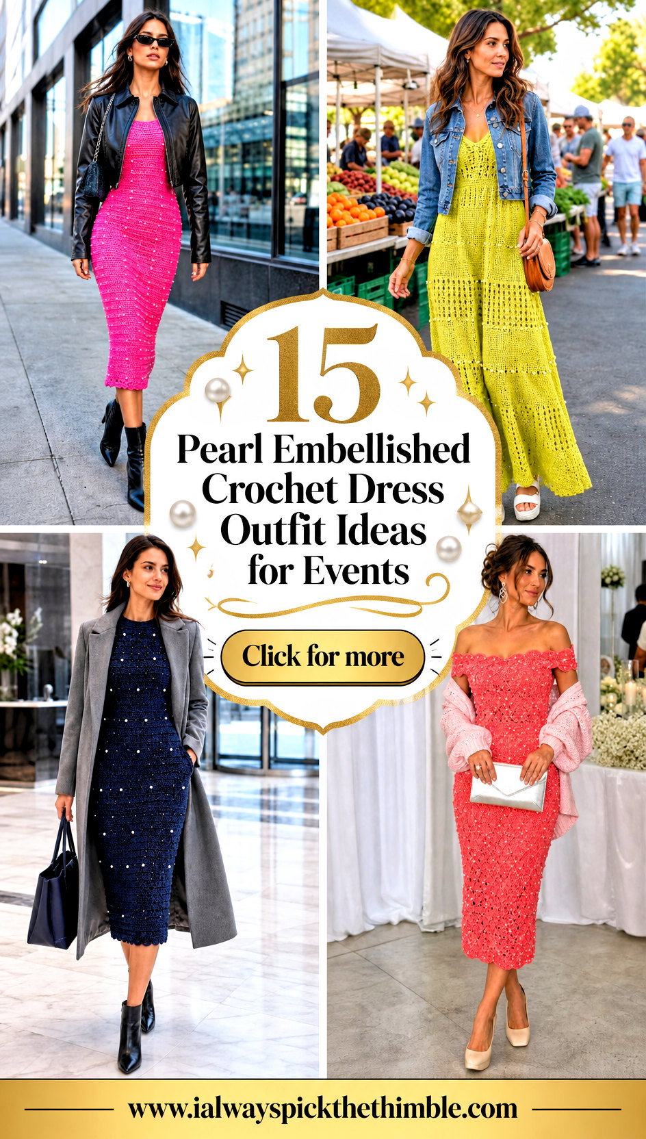 15 Pearl Embellished Crochet Dress Outfit Ideas for Events - 15 Pearl Embellished Crochet Dress Outfit Ideas for Events