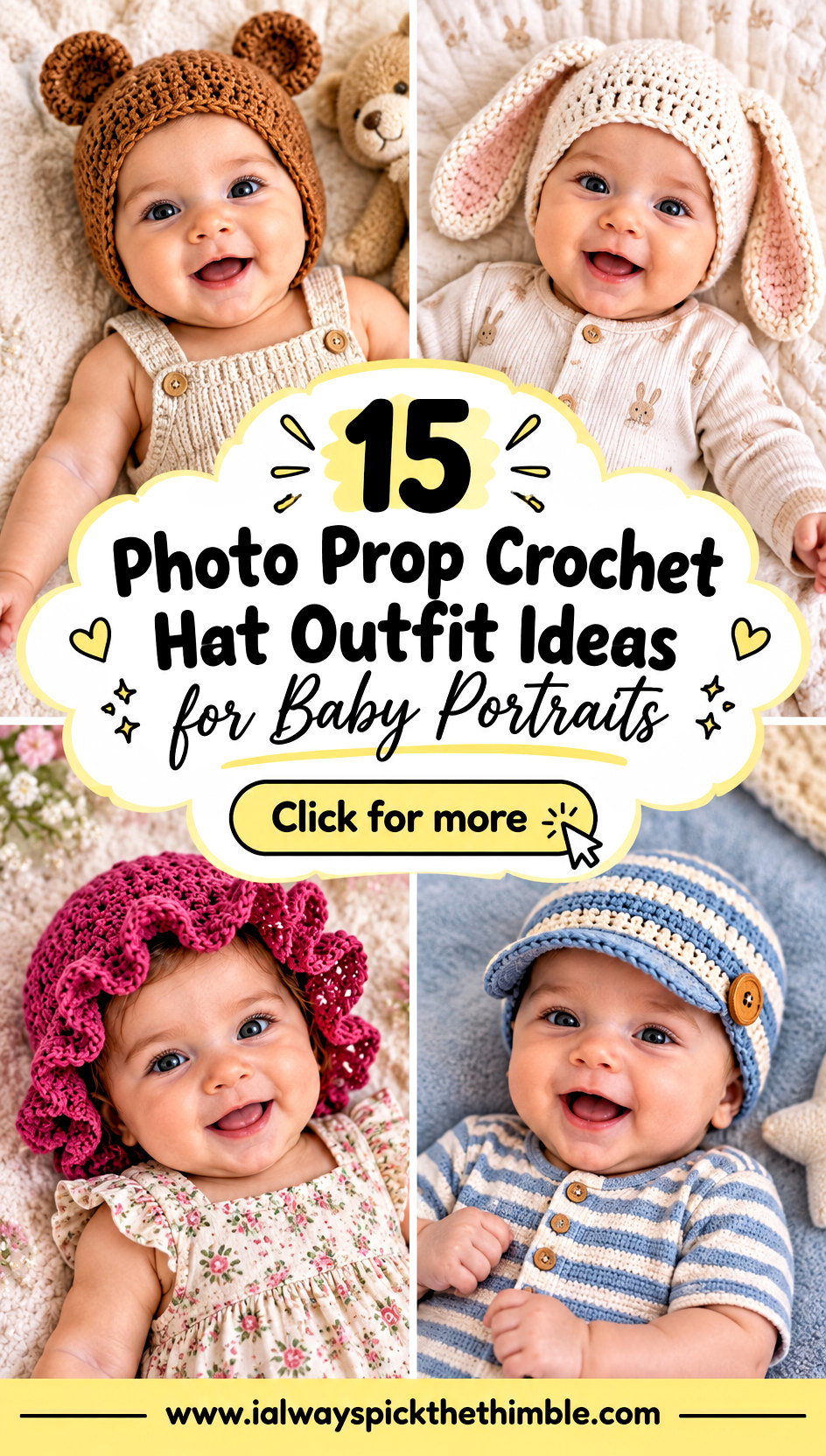 15 Photo Prop Crochet Hat Outfit Ideas for Baby Portraits - 15 Photo Prop Crochet Hat Outfit Ideas for Baby Portraits
