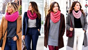 15 Pink Crochet Cowl Outfit Ideas for Cozy Winter Layers